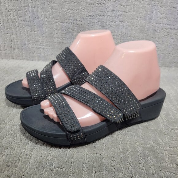 Vionic  Alexis Women's Size 8 US Gray Platform Rhinestones Sandals - Picture 1 of 12